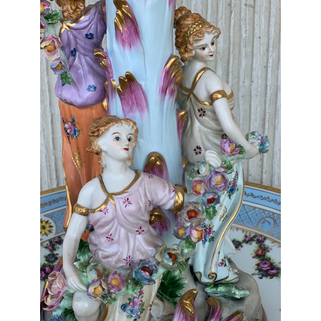 White 19th Sevrès Porcelain Figural Stand Centerpiece Raised Fruit Basket For Sale - Image 8 of 12