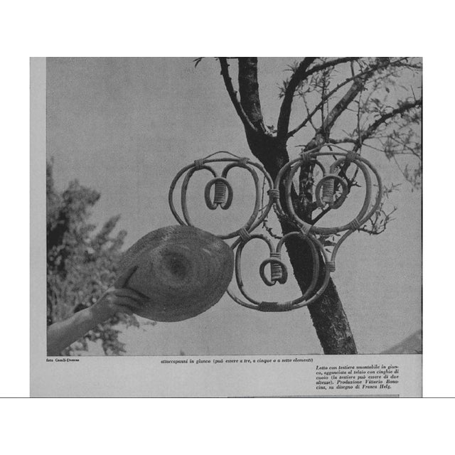 1960s Vintage Italian Rattan Coat Hook attributed to Franca Helg, 1960s For Sale - Image 5 of 7