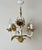 Hollywood Regency Cream and Gilt 3-Arm Chandelier with Floral Details, 1970 For Sale - Image 4 of 15