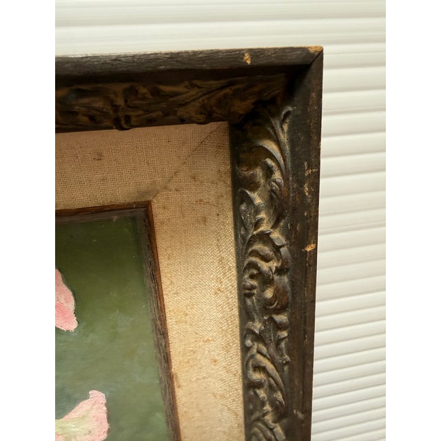 V. Eaton Pink Petunias Still Life Painting, Signed For Sale - Image 9 of 12