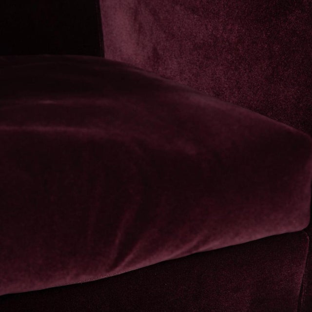 Embrace Set Armchair and Stool in Fabric Chrome Velour Velvet Purple Aubergine with Manual Function by Brühl, Set of 2 For Sale - Image 10 of 18