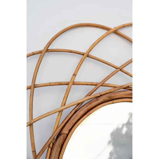 Vintage Bamboo Mirror, 1970s For Sale - Image 3 of 9