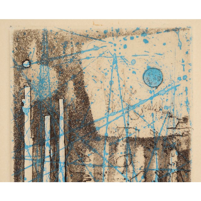 Mid-Century Modern "Fete" Mid Century Modern Abstract Etching & Aquatint on Paper (Artist's Proof) by Renée Lubarow For Sale - Image 3 of 6