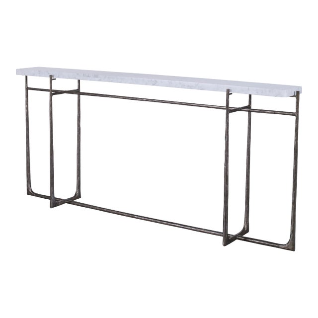 Calore Carrara Marble Top Console Table For Sale