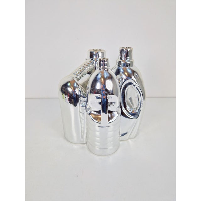 Silver Ceramic Vases and Cleaning Bottles from Pols Potten, 1990s, Set of 3 For Sale - Image 3 of 13