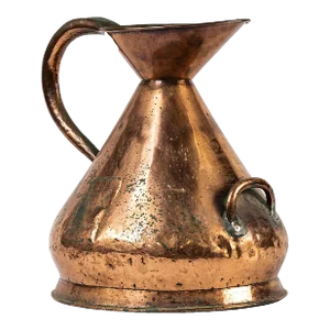 Large Antique French Hand-Hammered Copper Milk Jug/Pitcher
