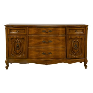 1960s French Provincial Style Triple Dresser Sideboard Buffet by Bassett For Sale