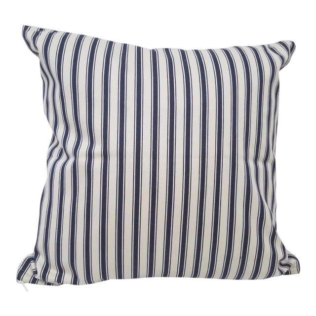Blue Striped Pillow For Sale