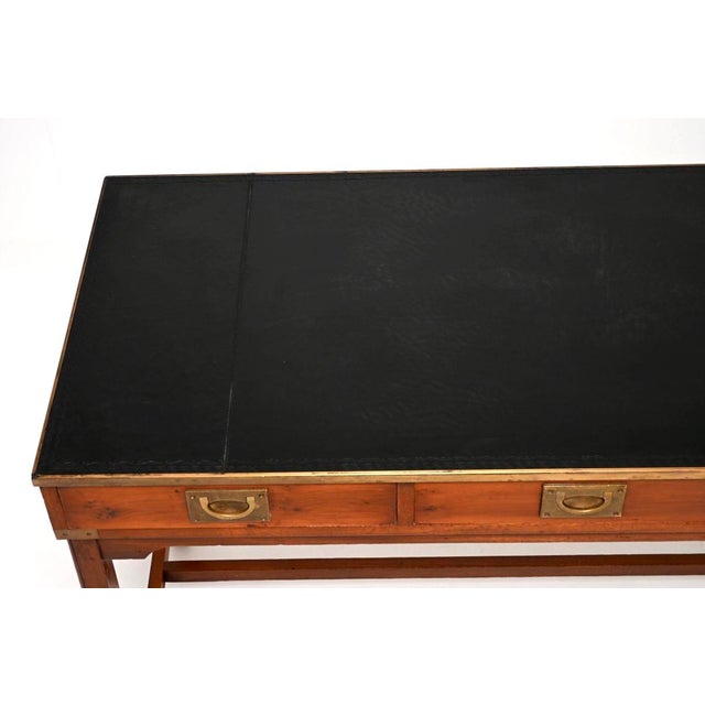 Antique Military Campaign Desk in Yew Wood, 1950s For Sale - Image 6 of 10