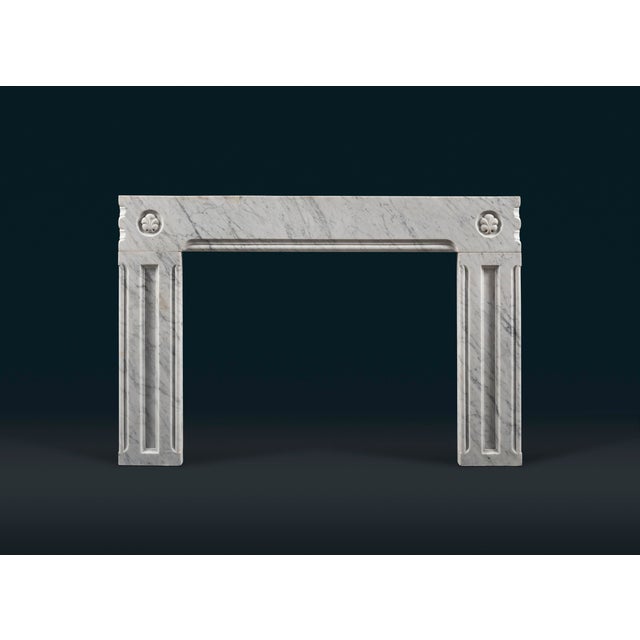Carrara Marble Frame Fireplace For Sale - Image 4 of 4