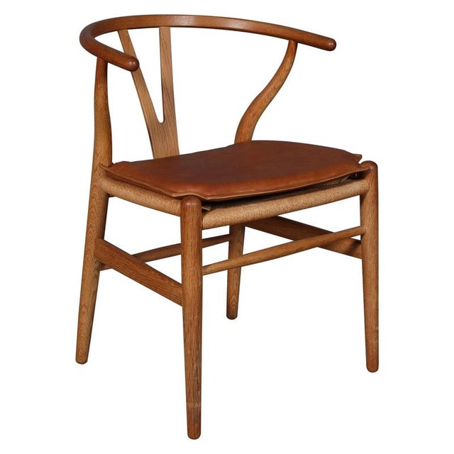 Not Yet Made - Made To Order Wishbone Chair Cushion in Cognac Leather by Hans J. Wegner For Sale - Image 5 of 5
