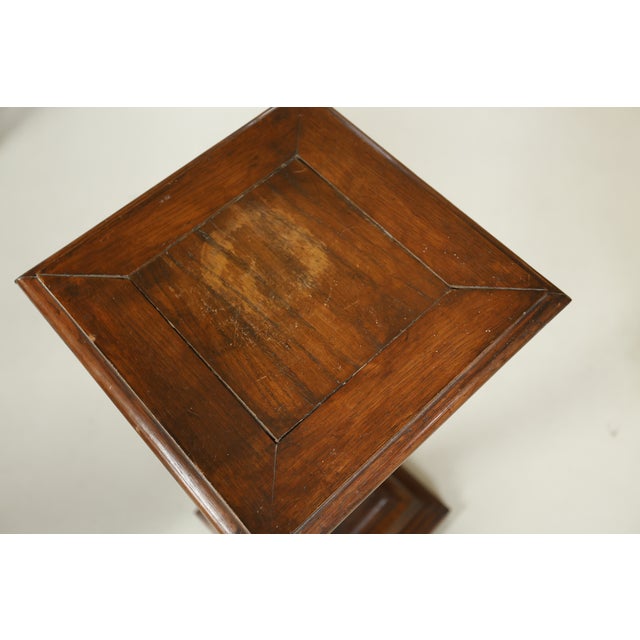Antique Oak Barley Twist Pedestal / Plant Stand - 109 Cm Height, 1920 For Sale - Image 11 of 13