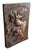 A beautiful large and solid walnut wall decoration. A very beautiful depiction of a hare carrying a wolf. " Man soll...
