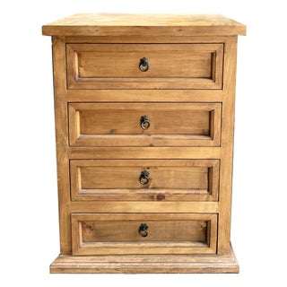 Mexican Southwestern Rustic Corona Ponderosa Pine 4-Drawer Chest For Sale