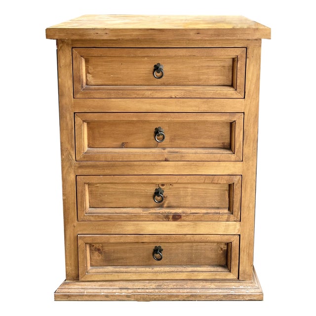 Mexican Southwestern Rustic Corona Ponderosa Pine 4-Drawer Chest For Sale