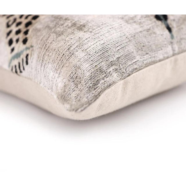 "Size: 16x24 inch (40x60 cm) lumbar pillow Handmade from silk velvet woven in Turkey &amp; Uzbekistan Vegetable-dyed with...