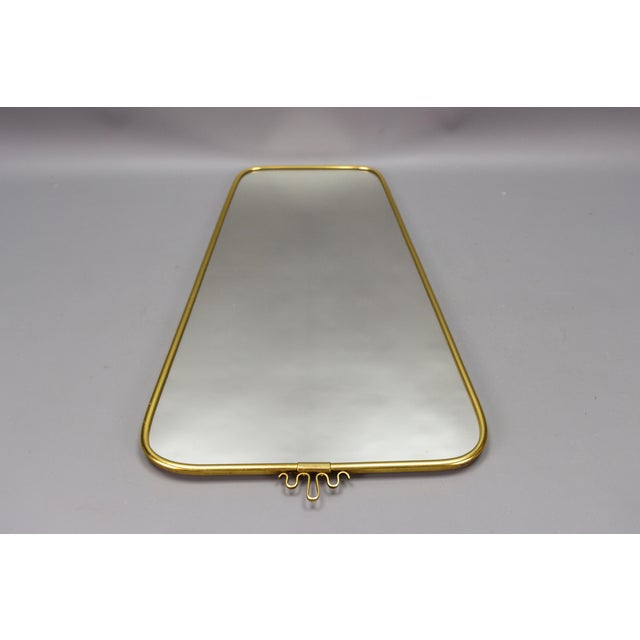 Gold Mid-Century German Modern Brass Frame Wall Mirror from Lenzgold, 1964 For Sale - Image 8 of 18