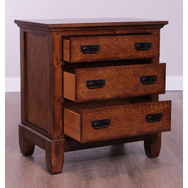Mission Style Oak 3 Drawer Chest Nightstand Chairish