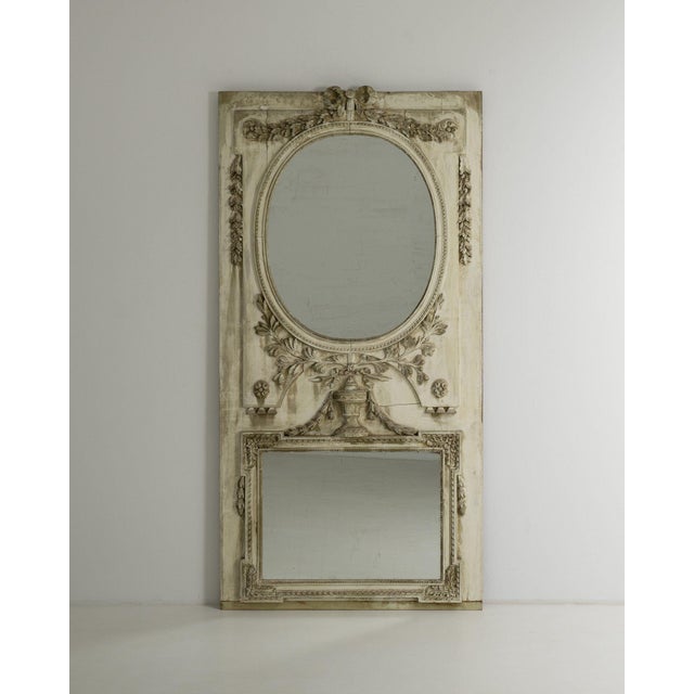Early 19th Century France Louis XVI Antique White Wood Full-length & Floor Mirrors For Sale - Image 10 of 11