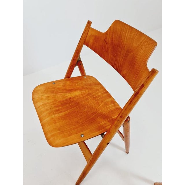 Austrian SE18 Folding Chairs by Egon Eiermann for Wilde & Spieth, 1950s Set of 4 For Sale - Image 9 of 18