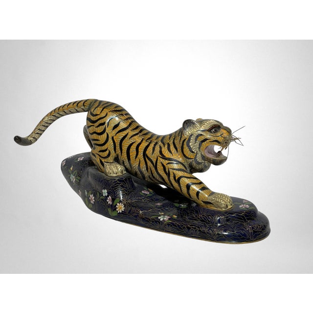 Chinese Vintage Chinese Cloisonne Tiger For Sale - Image 3 of 15