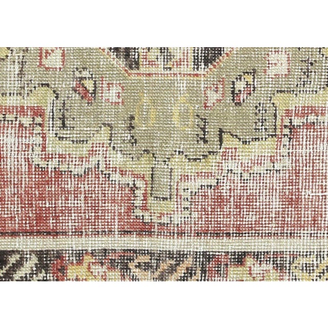 1960s Turkish Oushak Rug. Handwoven with wool on wool foundation in the Oushak region of Western Turkey. The Anatolian...