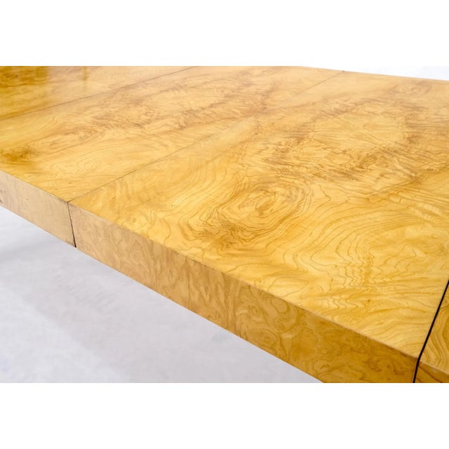 Parson Burl Walnut Rectangle Lane Furniture Dining Table w/ Two Leaves For Sale - Image 10 of 13