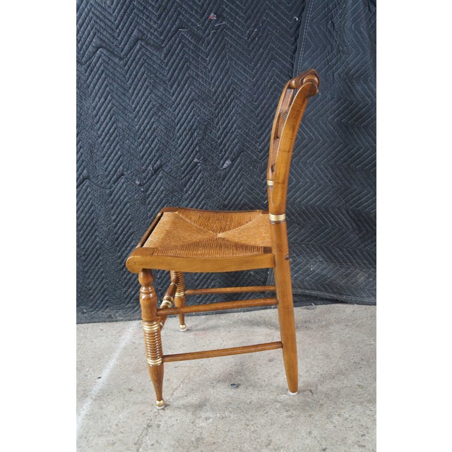 Brown Ethan Allen Maple Hitchcock Hand Decorated American Eagle Side Chair For Sale - Image 8 of 12