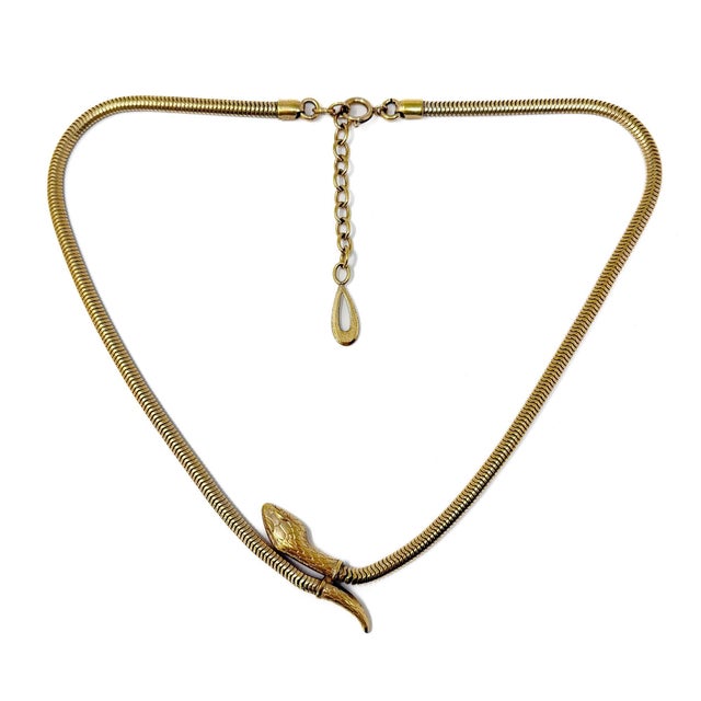 Vintage Gold-Plated Snake Necklace, 1950s For Sale - Image 9 of 9