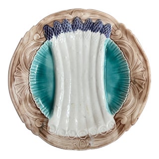 Antique French Asparagus Plate by Orchies, 1920's For Sale