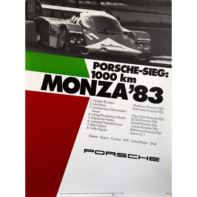 White Original Porsche Poster by Gruppe C, 1983 For Sale - Image 8 of 10