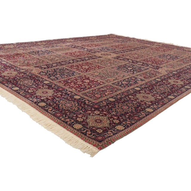 76846 Vintage Pakistan Garden Rug, 07'10 x 09'11. Emanating a timeless design and beguiling beauty in saturated colors,...