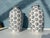 1990s Pair of Tall Vases With Blue Floral Medalions-2 For Sale - Image 5 of 6