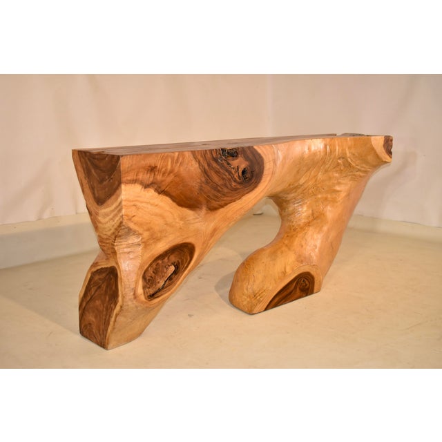 Brown Raintree Wood Console or Entry Table For Sale - Image 8 of 13