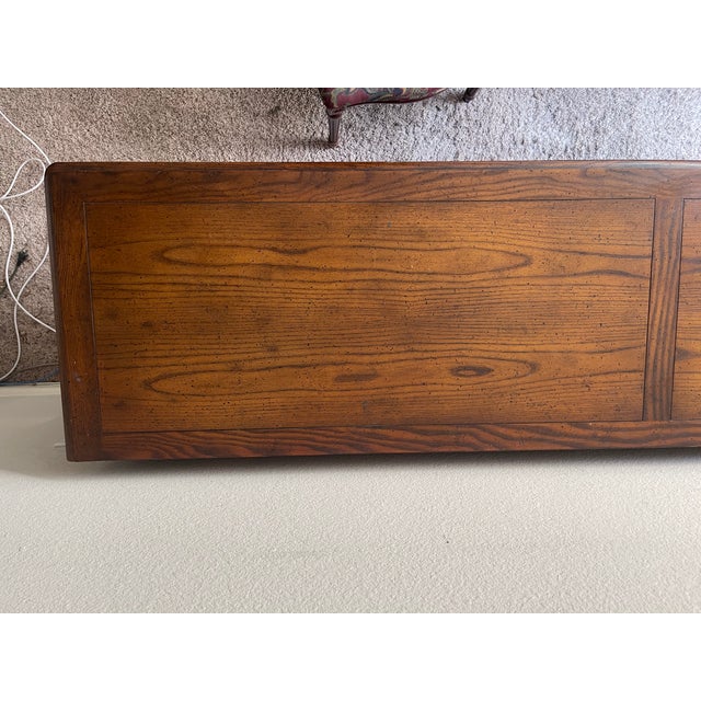 Vintage Baker Furniture French Provincial Carved Oak Sideboard Buffet Hutch Cabinet For Sale In Los Angeles - Image 6 of 7