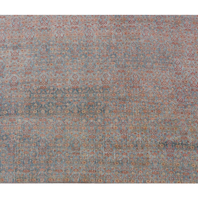 Hand-Knotted Antique Persian Long Gallery Senneh in Wool With All-Over Design For Sale - Image 13 of 16