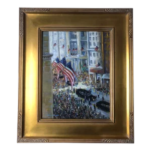 Christopher Willett “Jacqueline Kennedy’s Funeral Procession” Oil on Masonite