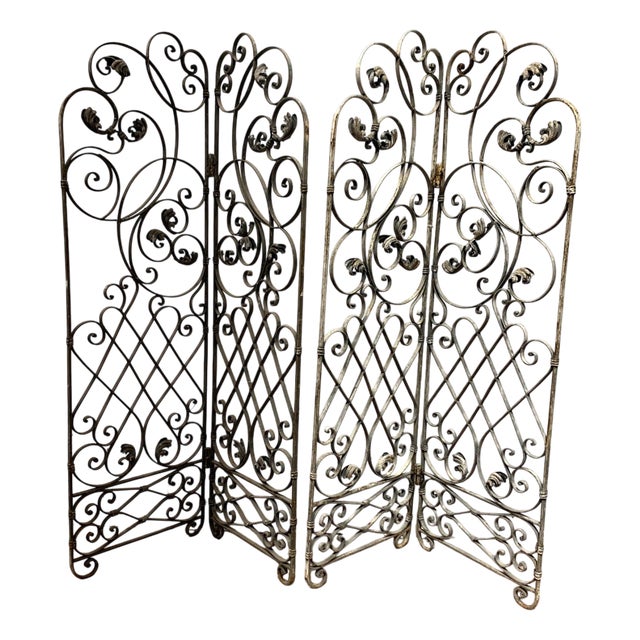 Wrought Iron Four-Leaf Partition, Set of 4 For Sale