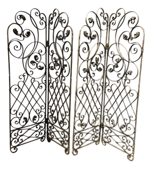 Wrought Iron Four-Leaf Partition, Set of 4
