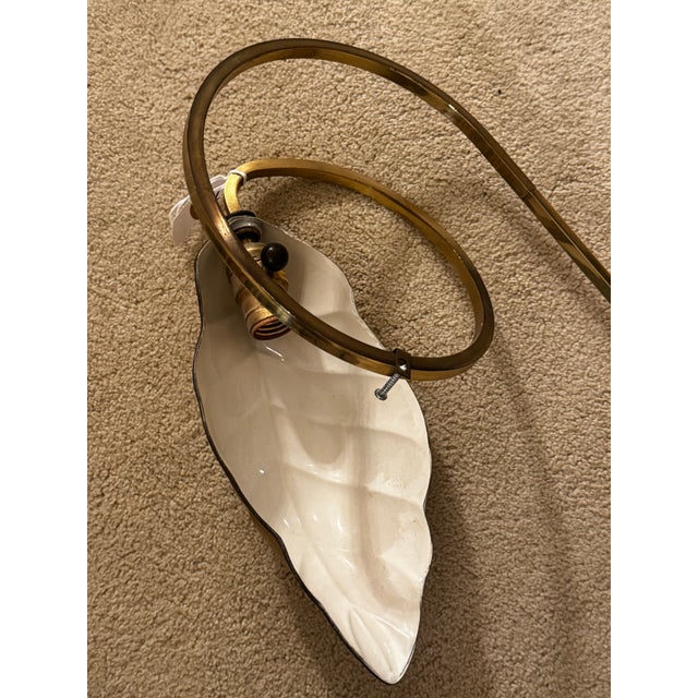 Mid-Century Modern Vintage Italian Leaf Brass Wall Lamp by Tommaso Barbi, 1970s Marked Chapman For Sale - Image 3 of 12
