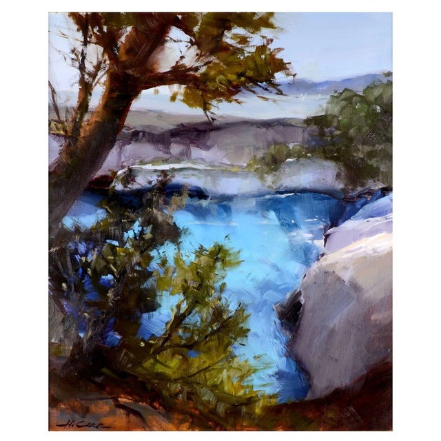 Oil on Linen by Howard Carr "Blue Water Inlet." This Howard Carr painting comes framed as shown. Dimensions 24″H x 20″W...