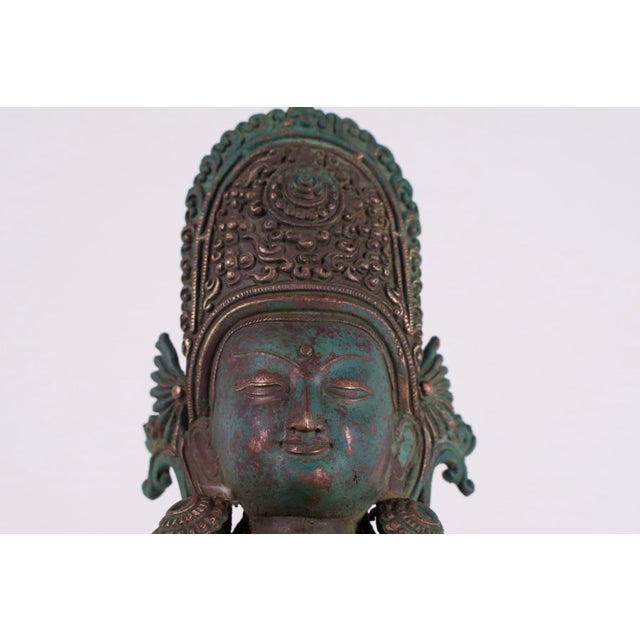 Metal Copper Alloy Standing Indra Figure, Nepal, 1920s For Sale - Image 7 of 13