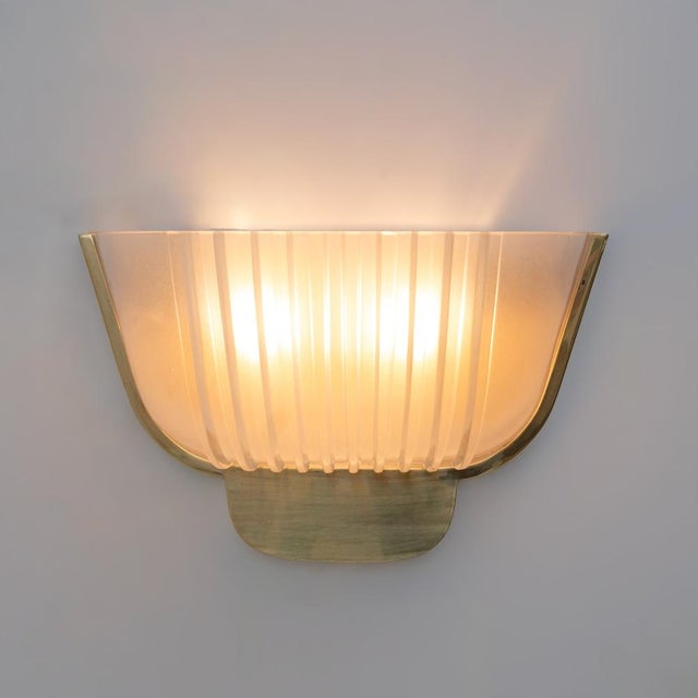 1940s Art Deco Murano Glass Wall Sconces attributed to Archimede Seguso for Seguso Vetri D'Arte, 1940s, Set of 2 For Sale - Image 5 of 10