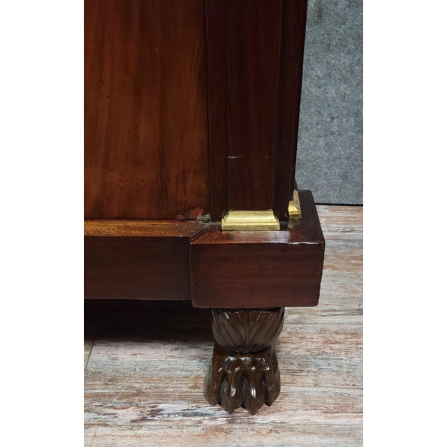 Empire Four-Column Secretaire in Flame Mahogany with Gilt Bronze Mounts For Sale - Image 5 of 13