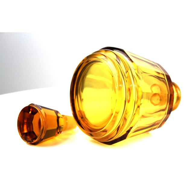 Mid-Century Amber Glass Liqueur Set from Moser Karlsbad, Set of 7 For Sale - Image 7 of 18