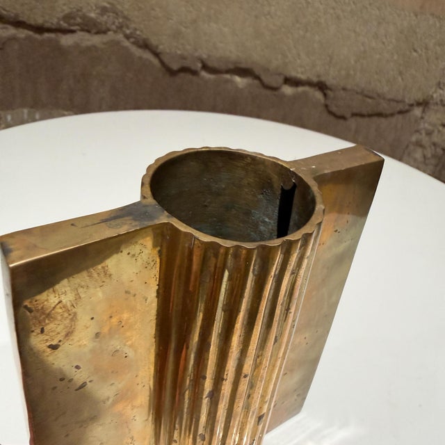 Mid-Century Modern Sculptural Ribbed Vase Object Eduardo Paolozzi Attr For Sale - Image 9 of 10