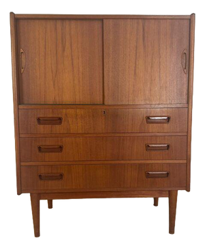 Tall Teak Sideboard, Denmark, 1960