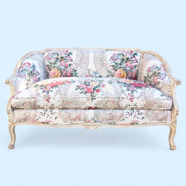 Vintage Chintz Brunschwig Fils Upholstered Settee by Century Furniture For Sale - Image 9 of 14