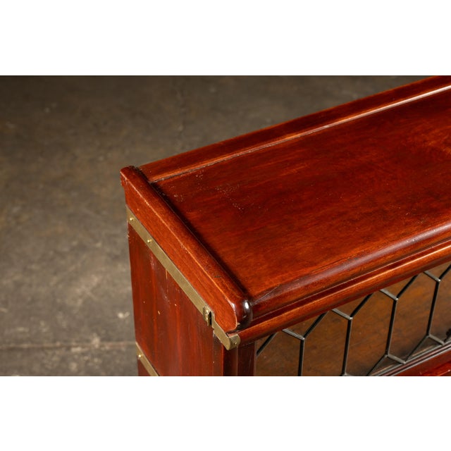 Wood Early 20th Century Imitation Mahogany Two-Section Barrister Case by Globe-Wernicke For Sale - Image 7 of 13