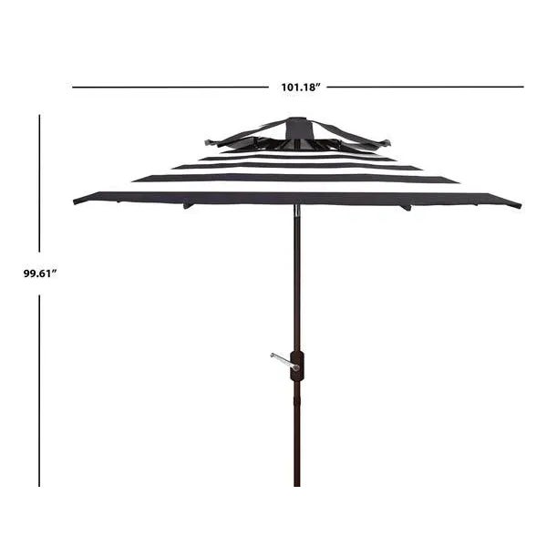Not Yet Made - Made To Order Outdoor Iris Fashion Line 9ft Double Top Umbrella - Navy/White For Sale - Image 5 of 8